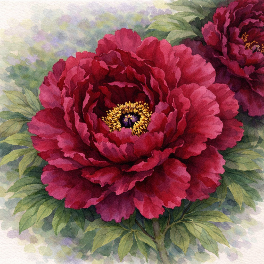 Tree Peony Plant-Garden's Red Sunset (Bai Yuan Hong Xia)